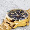CASIODRESSSeries Men's Quartzes MTP-V004G-1B Golden/ Stainless Steel Strap Mens Black Analog