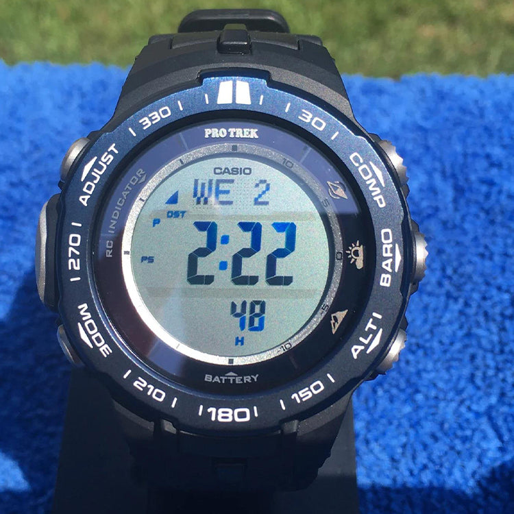 CASIOWaterproof Sports Shockproof Solar Powered Mens Black Digital