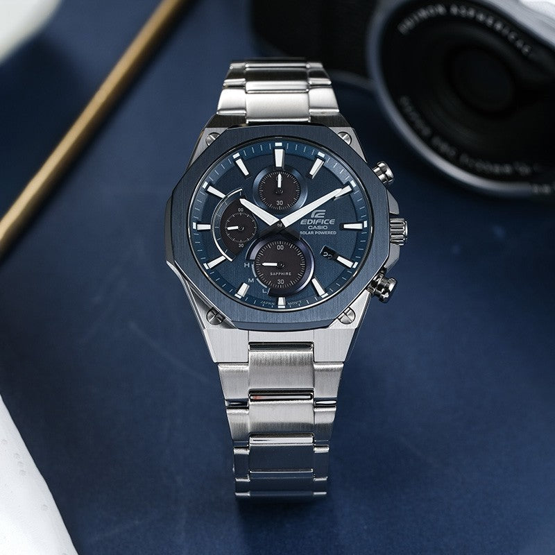 CASIOEDIFICE Solar Powered Mens Blue Analog