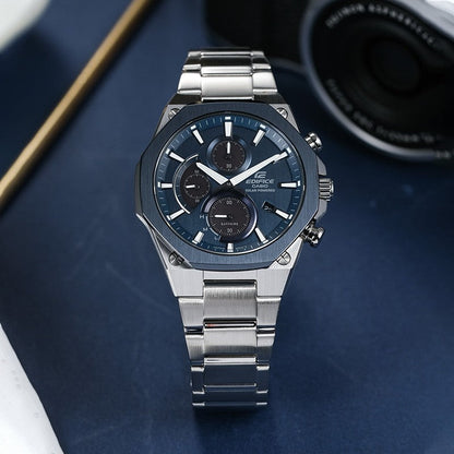 CASIOEDIFICE Solar Powered Mens Blue Analog