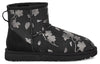 UGG(WMNS)  Classic Mini Floral Foil Fleece Lined Black