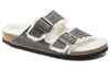 BirkenstockArizona Shearling Waxy Leather Oiled 'Iron'