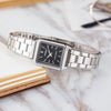 CASIOSquare Stainless Steel Band Stainless Steel Strap Black Analog