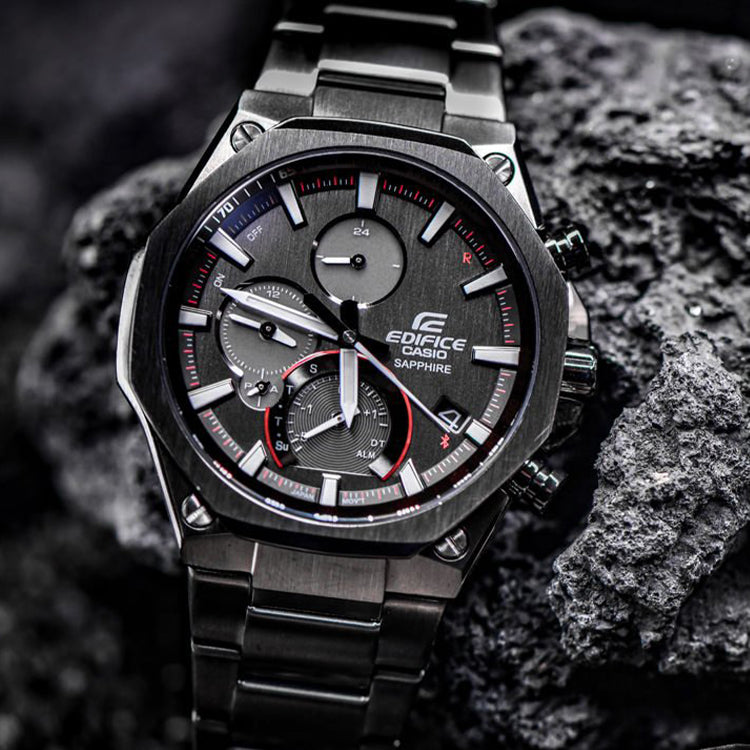 CASIOMen's  Edifice Bluetooth Solar Energy Watch Solar Powered Mens Gray Analog