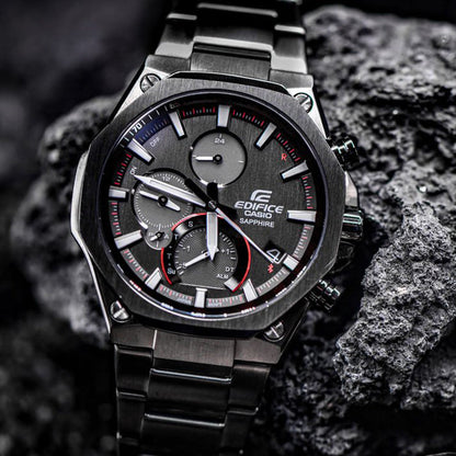 CASIOMen's  Edifice Bluetooth Solar Energy Watch Solar Powered Mens Gray Analog