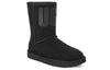UGG(WMNS)  Classic Short UGG Rubber Logo Snow Boots Black