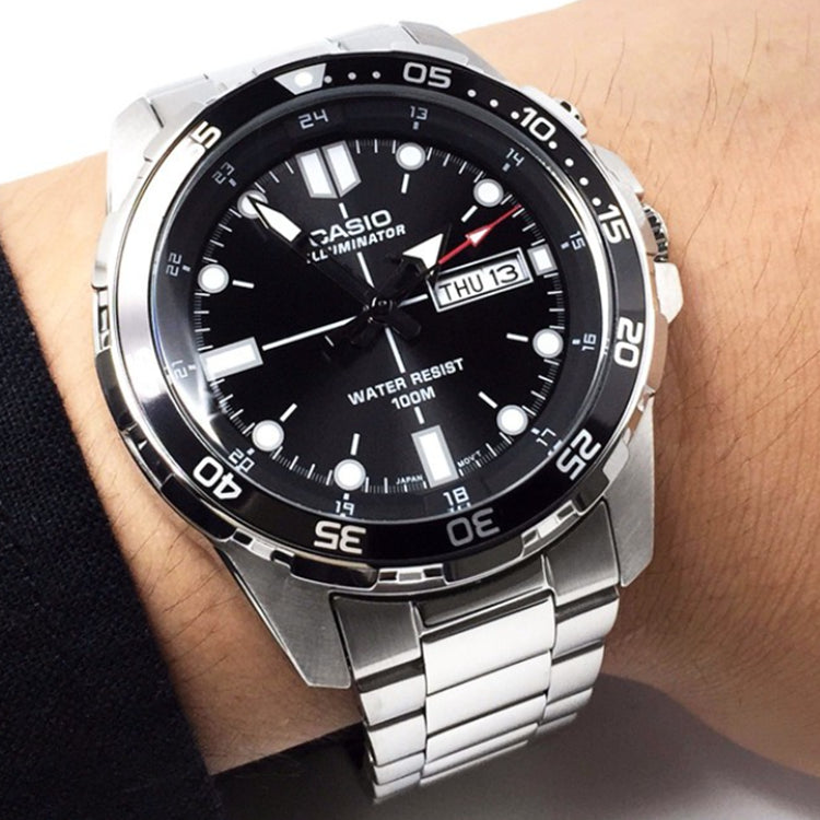 CASIOStainless Steel Strap Unisex Mens Black Analog