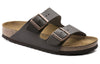 BirkenstockArizona Natural Leather Narrow Fit Sandals 'Dark Brown'