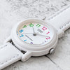 CASIOClassic Fashion Elegant Minimalistic Macaron Waterproof Retro Quartz Leather Strap Watch White Analog