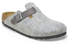 BirkenstockBoston Natural Leather/Felt 'Light Grey'
