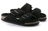 BirkenstockArizona Shearling Suede Leather Narrow Fit 'Black'