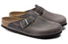 BirkenstockBoston Soft Footbed Oiled Leather Sandals 'Iron'