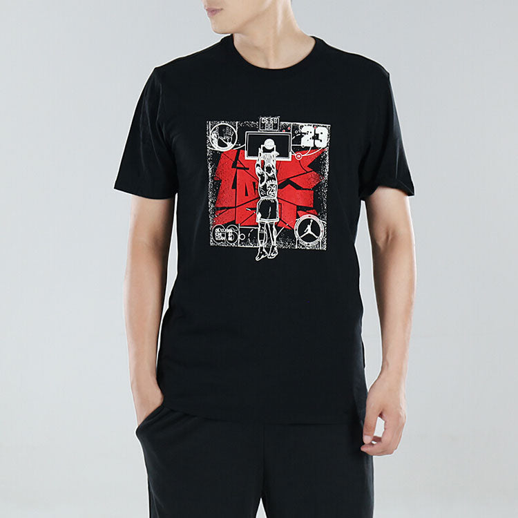 Air JordanLast Shot AJ14 Round Neck Short Sleeve Black