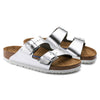 BirkenstockArizona Soft Footbed Narrow Fit Sandals 'Metallic Silver'
