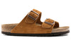 BirkenstockArizona Soft Footbed Suede Leather Narrow Fit Slides 'Mink'