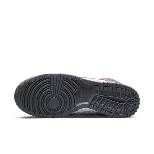 Nike Dunk High 'Embossed Basketball Grey Red' FD0668-001