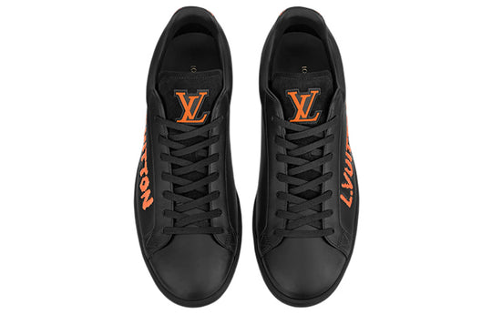 LOUIS VUITTON LV Luxembourg Samothrace Sneakers 'Black with Orange' 1A9JCP