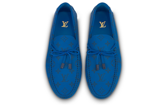 LOUIS VUITTON Driver Moccasin Shoes 'Blue Monogram' 1AAQ02
