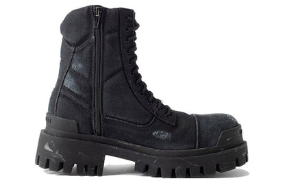 (WMNS) Balenciaga Combat Strike 20mm Boots 'Washed Black Cotton' 694060W2H111000