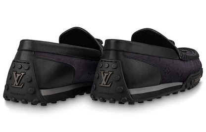 LOUIS VUITTON Racer Moccasins Shoes 'Black Mesh Monogram' 1ABMJG