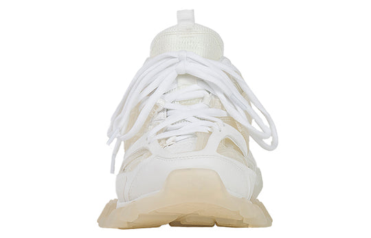 Balenciaga Track Clear Sole Low Mesh Nylon Sneakers White 647742W3BM19000