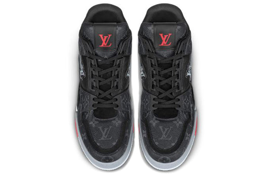 LOUIS VUITTON Trainer Sneakers 'Black Monogram Red' 1A8AAA
