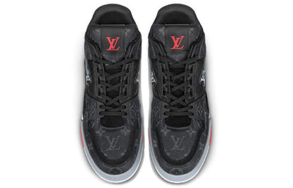 LOUIS VUITTON Trainer Sneakers 'Black Monogram Red' 1A8AAA