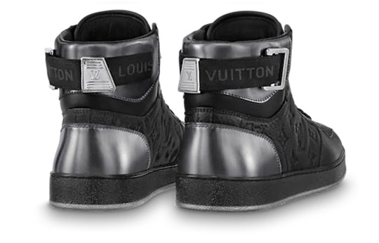 LOUIS VUITTON Rivoli Ankle Sneakers 'Black Monogram with Silver' 1A8V7U