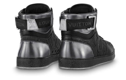 LOUIS VUITTON Rivoli Ankle Sneakers 'Black Monogram with Silver' 1A8V7U