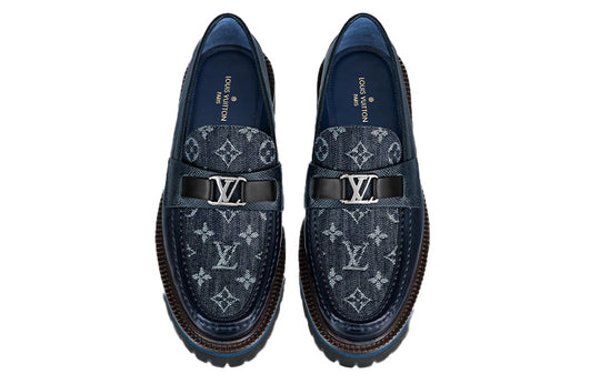 LOUIS VUITTON Major Loafers 'Navy Monogram with Monogram Deco' 1A8YJZ