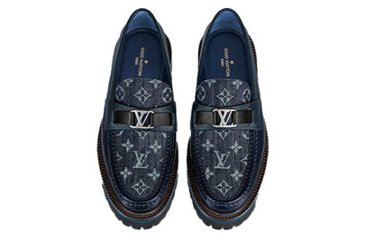 LOUIS VUITTON Major Loafers 'Navy Monogram with Monogram Deco' 1A8YJZ