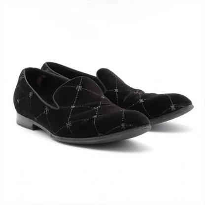 LOUIS VUITTON Auteuil Velvet Loafers 'Black with Silver Logo Lines' 1A5FXK