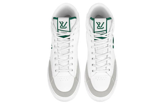 LOUIS VUITTON LV Charlie Ankle Sneakers 'White with Green Side Logo' 1A9JM8