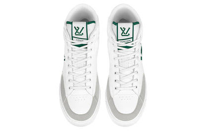 LOUIS VUITTON LV Charlie Ankle Sneakers 'White with Green Side Logo' 1A9JM8