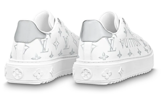 (WMNS) LOUIS VUITTON Time Out Sneakers 'White with Silver Monogram' 1AAVV6