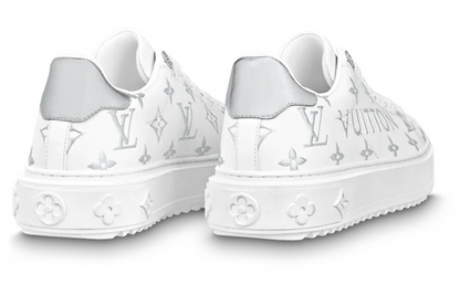 (WMNS) LOUIS VUITTON Time Out Sneakers 'White with Silver Monogram' 1AAVV6