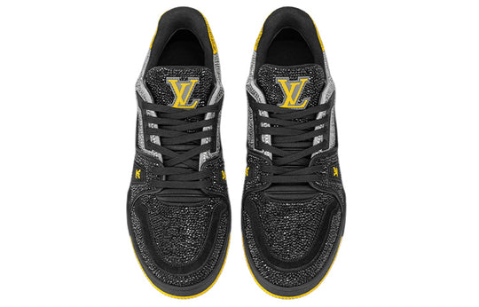 LOUIS VUITTON LV Trainers 'Black Grey Yellow Crystals' 1A9JXJ