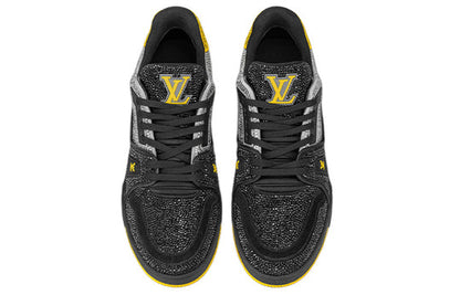 LOUIS VUITTON LV Trainers 'Black Grey Yellow Crystals' 1A9JXJ