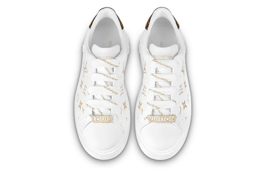(WMNS) LOUIS VUITTON Time Out Sneakers 'White with Gold Monogram' 1A9HAV