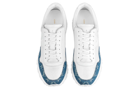 LOUIS VUITTON Run Away Sneakers 'White with Denim Monogram' 1A8JJ1