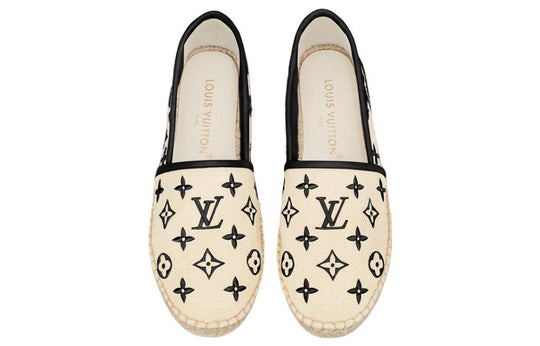 (WMNS) LOUIS VUITTON Starboard Flat Espadrille Shoes 'Beige Black Monogram' 1ABTZC