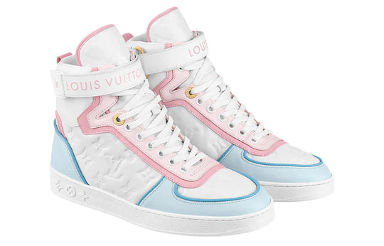 (WMNS) LOUIS VUITTON Boombox Ankle Sneakers 'White Monogram with Pink and Blue' 1A9S6Q