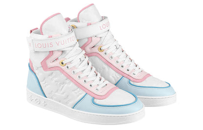 (WMNS) LOUIS VUITTON Boombox Ankle Sneakers 'White Monogram with Pink and Blue' 1A9S6Q