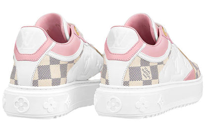 (WMNS) LOUIS VUITTON Time Out Sneakers 'White with Plaid and Logo Monogram' 1A9PYU