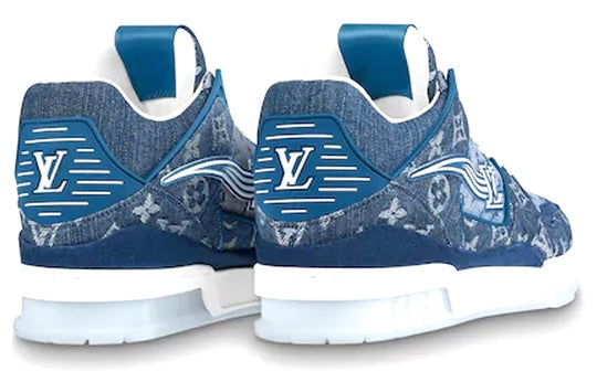LOUIS VUITTON Trainer Ankle Sneakers 'Denim Monogram' 1A8MF