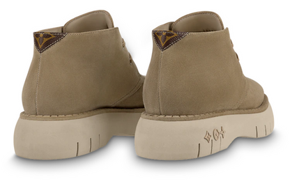 LOUIS VUITTON Square Suede Ankle Boots 'Beige' 1AANRZ