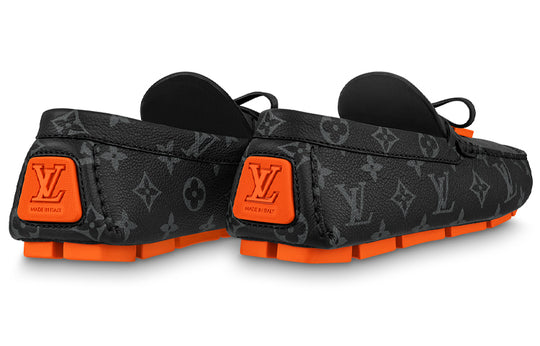LOUIS VUITTON LV Driver Moccasins Shoes 'Black Monogram with Red' 1AAF38