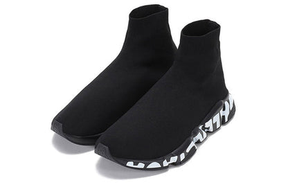 Balenciaga Speed Sports Shoes Black/White 645334W2DB71006