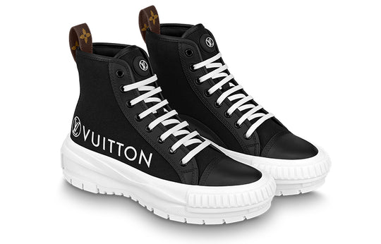 (WMNS) LOUIS VUITTON Squad Platform Ankle Sneakers 'Black' 1A96EU