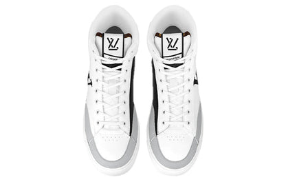LOUIS VUITTON LV Charlie Ankle Sneakers 'White with Black Grey Side Logo and Back Monogram' 1A9JMP